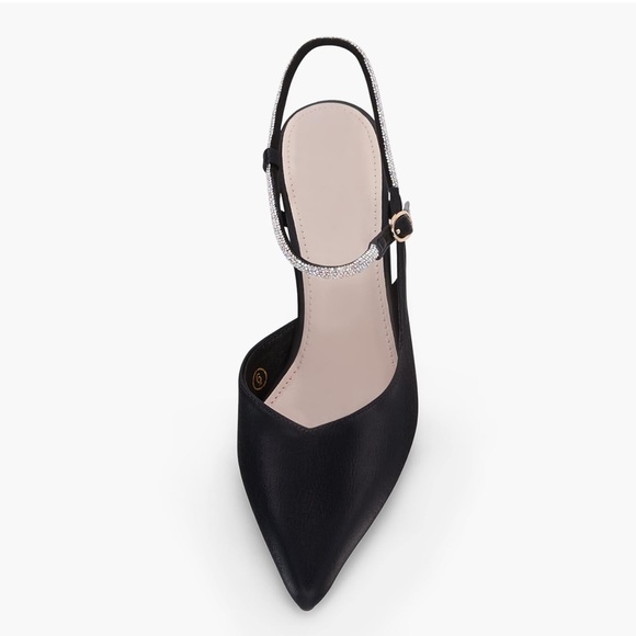 Women slingback kitten heel with rhinestone buckle. Size 7.5 - Picture 9 of 10